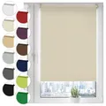 Produktbild: Verdunkelungsrollo Klemmfix ohne Bohren 45cm x 150cm Creme Verdunklungsrollo Fensterrollo Rollo Seitenzugrollo Klemmrollo für Fenster & Tür