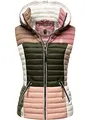 Produktbild: Navahoo Damen Steppweste leicht mit Abnehmbarer Kapuze Colourblocking-Stil Shadaa Multikulti Multicolour Naturals Gr. XS
