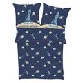 Produktbild: s. Oliver Junior Bettwäsche 135 x 200 cm, 80 x 80 cm - dunkelblau/creme, Renforcébettwäsche mit Raketen, 100 % Baumwolle