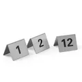 Produktbild: Tischnummer 1-12 Informationsschild, Edelstahl, 12er-Set - Hendi 663844