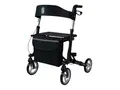 Produktbild: Rollator Indoor faltbar mit PU-Bereifung, Aluminium, Sitz, Lehne & Tasche – leichter 3-fach klappbarer Rollator für Zuhause, Alltag und Reisen