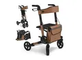 Produktbild: Juskys Rollator Vital faltbar, leicht & höhenverstellbar aus Aluminium bis 130 kg mit Sitz Braun