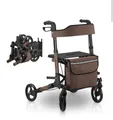 Produktbild: Rollator Juskys Leichtgewicht-Aluminium-Rollator „Vital“ – Faltbar, Braun 51038