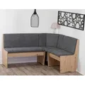 Produktbild: Mid.you Eckbank Duisburg Eckbank Titanic, Grau, Eiche Artisan, Textil, Uni, 3-Sitzer, seitenverkehrt montierbar, 165x89x125 cm, Truhe im Sitz, Esszimmer, Bänke, Eckbänke