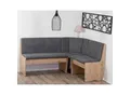 Produktbild: P & B Eckbank Duisburg Eckbank Titanic, Grau, Eiche Artisan, Textil, Uni, 3-Sitzer, seitenverkehrt montierbar, 165x89x125 cm, Truhe im Sitz, Esszimmer, Bänke, Eckbänke