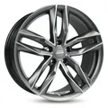 Produktbild: 4x MAM RS3 matt palladium front polish 8.5x19 ET45 - LK5/114.3 ML72.6 Felge Alu