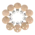 Produktbild: Bohoman 10 Stücke Schnuller Clip, Baby Schnullerclips, Nuckelclip Dummy Nippel Halter, Holz Schnullerketten Clips