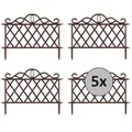 Produktbild: HTI-Living Beetbegrenzung Zierzaun Antik Braun Nessa, LxH: 48x36 cm, Set, 20 Zaunelemente, Beeteinfassung Beetbegrenzung blau|braun 960 cm x 36 cm