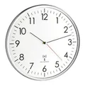 Produktbild: TFA Dostmann Analoge Wanduhr Funk, hohe Genauigkeit, Funkuhr, weiß/silber, 60.3514, für Küche,Wohnzimmer, Büro oder Eingangsbereich geeignet, 330 x 50 mm
