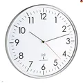 Produktbild: TFA Dostmann Analoge Wanduhr Funk, hohe Genauigkeit, Funkuhr, weiß/silber, 