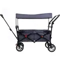 Produktbild: Faltbarer Bollerwagen FX-CT700 grau klappbar mit Dach, Vorder- und Hinterrad-Bremse, Vollgummi-Reifen, Schubbügel, für Kinder geeignet - Fuxtec