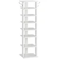 Produktbild: 8-lagiges Schuhregal, schmales Schuhablage, Schuhschrank mit 2 Haken, Ablageg...