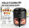 Produktbild: GOURMETmaxx Heißluftfritteuse 2,3 l, Airfryer mit Timerfunktion (60 Minuten Timer), 100 W, Nahezu ohne Öl, Vorheizen & Warmhalten, 1000 W &, 8 in 1 Funktionen