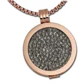 Produktbild: Amello Coin Set Damen 30mm Zirkonia Kette Anhänger rose grau Edelstahl ESCS04K