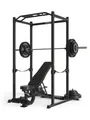 Produktbild: Atletica R5-Base Power Rack | Squat Rack Basiskäfig für Grundübungen | Multi-Grip Klimmzugstange, Safety Straps, J-Hooks & Gewichts-Pins | in Zwei Höhen verfügbar Größe 195 cm