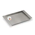 Produktbild: Serviertablett Edelstahl Rechteckig - Für Speisen, Snacks, Kaffee & Kuche - Tablett mit Griffen - Auch als Servierplatte, Partyplatte, Küchentablett - Anrichteplatte (30 x 22,5 cm)