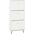 Produktbild: Mid.you Schuhkipper, Weiß, Holz, Esche,Eiche, massiv, 59.8x131x19.55 cm, Beimöbel erhältlich, stehend, Garderobe, Schuhaufbewahrung, Schuhkipper