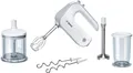 Produktbild: BOSCH Handmixer Styline MFQ4080, Edelst. Rührbesen/Knethaken, Mixfuß, 5 Stufen, weiß, 500 W, Zerkleinerer, Turbotaste, leichtes Gehäuse, Made in Europe