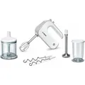 Produktbild: Bosch Handmixer Styline MFQ4080 Set, 500 Watt, weiß, inkl. Mixfuß, Mixbecher und Zerkleinerer