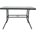 Produktbild: VCM Gartentisch aus Glas und Metall | Esstisch | Maße ca. H. 70 x B. 110 x T. 55 cm | Anthrazit | Balkontisch Gartenmöbel 110x55 - Transparent