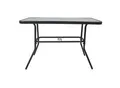 Produktbild: VCM Gartentisch aus Glas und Metall Esstisch Maße ca. H. 70 x B. 110 x T. 55 cm Anthrazit Balkontisch Gartenmöbel 110x55