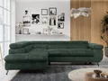 Produktbild: Ecksofa Sofa Grün, Wohnlandschaft L-Form mit Schlaffunktion und Bettkasten, Schlafsofa mit Bettkasten, Sofa mit Einstellbare Kopfstützen, Peter L - Grün Cord - Links Grün