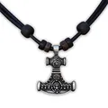 Produktbild: HANA LIMA Thorshammer Thor Hammer Mjölnir Lederkette Halskette Herrenkette Damenkette