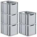 Produktbild: PROREGAL® Stapelbox SparSet Eurobox NextGen Economy/geschlossen, Grau, 3-16 Stück (5 St) offen | 32 cm