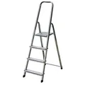 Produktbild: KRAUSE Stehleiter einseitig CORDA silber 4 Stufen, H: 150,0 cm