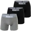 Produktbild: DIESEL Herren Boxershorts, 3er Pack - UMBX-SEBASTIANTHREEPACK, Boxer Long, Cotton Stretch Schwarz/Grau XL