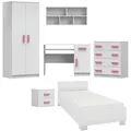 Produktbild: Deine Möbel 24 Kinderzimmer-Set, Weiß, Rosa, Holzwerkstoff, 419x193x206 cm, Kinder- & Jugendzimmer, Jugendmöbel, Komplette Kinder- & Jugendzimmer