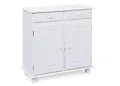 Produktbild: Inter Link – Landhausstil Kommode – Sideboard – Sideboard Buffet – Landhausstil – Beistellschrank - Kiefer massiv – 2 Türen – 2 Schubladen – Weiß lackiert - Lovi