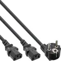Produktbild: INLINE Netz-Y-Kabel, 1x Schutzkontakt ST zu 2x Kaltgeräte ST, 5m