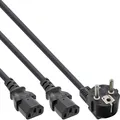 Produktbild: InLine Y-cable Stromkabel CEE 7/7 bis IEC 60320 C13 5 m Schwarz (16657F)
