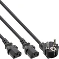 Produktbild: InLine 16657F Netz-Y-Kabel, 1x Schutzkontaktstecker zu 2x Kaltgerätestecker, 5m