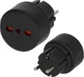 Produktbild: Brennenstuhl Reisestecker/Reiseadapter (Reise-Steckdosenadapter zum Anschluss elektrischer Geräte mit italienischem Stecksystem in Ländern mit Schutzkontakt Stecksystem) schwarz