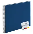 Produktbild: goldbuch 25 376 Spiralalbum Bella Vista, Foto Album 35 x 30 x 1,5 cm - Spirale ⌀ 2,8 cm, Fotoalbum mit 40 weißen Seiten, Erinnerungsalbum aus Leinen, Fotobuch für Bilder und Fotos zum Einkleben, Blau