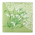 Produktbild: Sovie HORECA Serviette Melanie Airlaid-Servietten - 40x40 cm - hochwertige Einweg-Servietten extrem saugstark & stoffähnlich mit Schneeglöckchen - 50 Stück