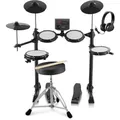Produktbild: VEVOR E-Drum-Set, 15 Drum-Kits & 150 Sounds Elektronisches Schlagzeug, USB MIDI-unterstütztes 20,32 cm Leises Mesh-Snare-E-Drum-Set mit 25,4 cm Becken, Drumsticks & Kopfhörer, Anfänger & Erwachsene
