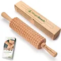 Produktbild: Massageroller aus 100% Buchenholz – Holz MassageRolle mit Griff Massagegerät ...