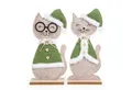 Produktbild: Logbuch-Verlag Dekofigur Weihnachtskatzen Set - 2 Katzen Figuren grün grau Dekofiguren 26 cm
