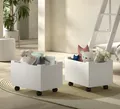 Produktbild: 2 Rollcontainer auf Rollen Rollboxen Schubladenset Buche massiv weiß lackiert