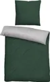 Produktbild: Biberna Melange-Flanell Bettwäsche uni, Größe 1x 135x200 cm + 1x 80x80 cm, dunkelgrün