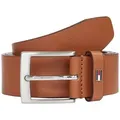 Produktbild: Tommy Hilfiger Ledergürtel ADAN 3.5 cm breit EXT Metalllogopatch, Einfachdornschnalle braun 95