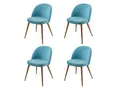 Produktbild: 4er-Set Esszimmerstuhl MCW-D53, Stuhl Küchenstuhl Retro 50er Jahre Design, Samt ~ türkis