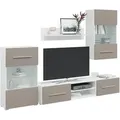 Produktbild: Vidaxl - 5-tlg. Wohnwand Mit Led-beleuchtung Steingrau Holzwerkstoff