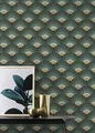 Produktbild: Rasch Tapete 637618 Vliestapete mit Art-Deco Muster in Grün und Gold - 10,05m x 0,53m