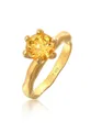 Produktbild: Elli Fingerring Citrine Solitär Elegant Organic Design 925 Silber