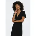 Produktbild: ONLY Wickelkleid ONLCALI LIFE S/S WRAP DRESS WVN NOOS Kunstfaser, regular fit, V-Ausschnitt schwarz S (36)