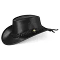 Produktbild: Black Forest Fox® Texas Western Reiten Cowboy Leder Hut (Black, L)